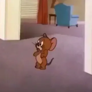 🤍 Jerry Tom and Jerry 만화, 쥐, 화난, 불만스러운, 캐릭터, 레트로, 애니메이션 telegram sticker