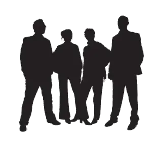 😢 silueta, grupo, negocios, equipo, gente telegram sticker