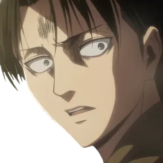 😨 Levi Ackerman Attack on Titan Levi, Attack on Titan, anime, manga, character, face telegram sticker