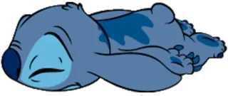 😴 Stitch Lilo & Stitch ง่วง, น่ารัก, การ์ตูน, เอเลี่ยน, สีฟ้า telegram sticker