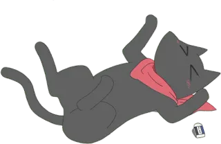 😸 gato, anime, bufanda, lindo, dibujos animados whatsapp sticker