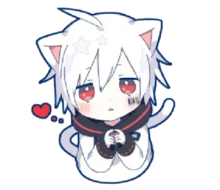 ❤️ anime, cat, kawaii, cute, chibi, manga whatsapp sticker
