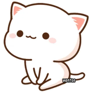 🍥 wontae Katze, Tier, süß, kawaii, Aufkleber, Cartoon telegram sticker