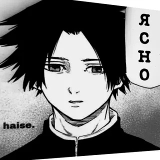 🆗️ ЯСНО
haise. Anime, Manga, Potret, Seni whatsapp sticker