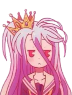 😐 Shiro No Game No Life Anime, Nhân vật, Shiro, No Game No Life, Vương miện, Dễ thương, Manga whatsapp sticker