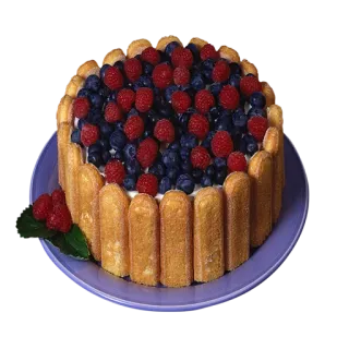 🎂 sobremesa, bolo, frutas vermelhas, fruta, comida, pastelaria, mirtilo, framboesa telegram sticker