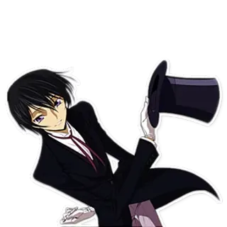 🎩 Lelouch Lamperouge Code Geass anime, character, lelouch, code geass, anime boy, top hat telegram sticker