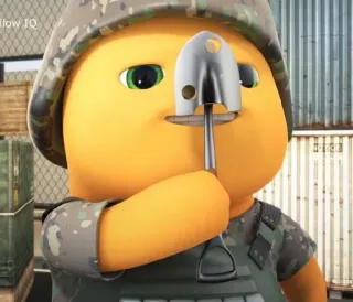 🎗 Soldat, Cartoon, Helm, Schaufel telegram sticker