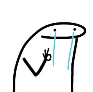 🥲 florkofcows, weinen, ok, strichmännchen, meme, emoticon telegram sticker