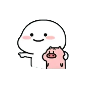🪃 dễ thương, hoạt hình, heo, tình bạn, kawaii telegram sticker