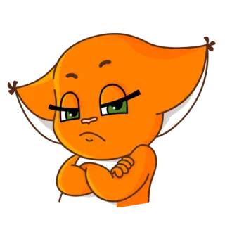 😕 고양이, 화난, 주황색, 만화 telegram sticker
