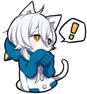 ❗ kot, anime, naklejka, słodkie, kreskówka telegram sticker