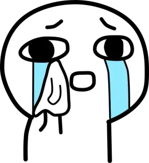 😭 weinen, traurig, tränen, emotion, weiß, cartoon, illustration, figur telegram sticker