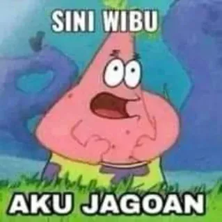 😡 Patrick Star Spongebob Squarepants SINI WIBU
AKU JAGOAN patrick, wibu, anime, spongebob, meme whatsapp sticker