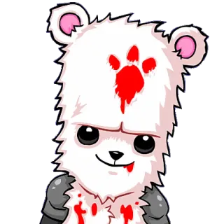 😄 Castle Crashers video game, blood, cartoon, animal, creature, bear telegram sticker