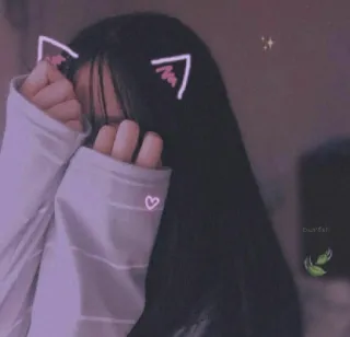🙈 phụ nữ, cô gái, kawaii, tai mèo, dễ thương, trái tim telegram sticker