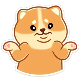 🤷‍♂️ 강아지, 귀여운, 동물, 만화, 어깨를 으쓱, 질문 telegram sticker