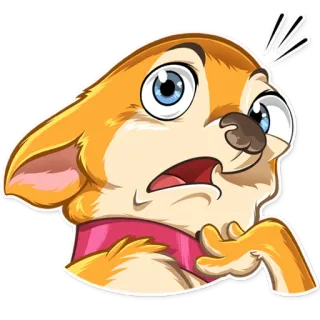 😨 chien, dessin animé, animal, autocollant, mignon, expression whatsapp sticker