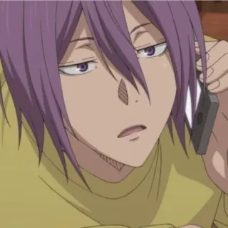 💜 Atsushi Murasakibara Kuroko no Basket Anime, Manga, Pallacanestro, Capelli viola, Telefono telegram sticker