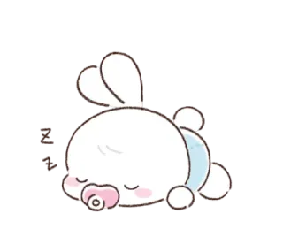 🐰 Hase, Kaninchen, Schlafend, Schnuller, Süß, Tier telegram sticker