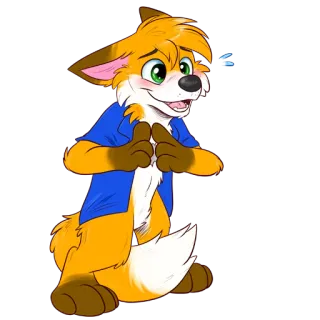 😳 Furry, Antropomórfico, Raposa, Desenho animado, Animal, Personagem, Amigável, Ilustração telegram sticker