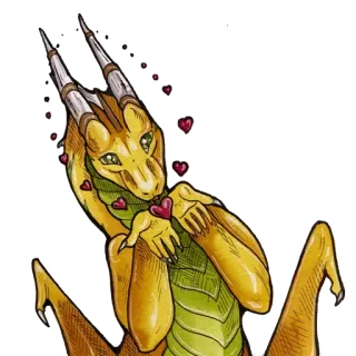 😘 dragon, love, hearts, fantasy, creature, mythical, animal telegram sticker