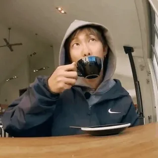 ✨ RM RM, BTS, Kpop, coffee, drinking, person telegram sticker