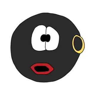 🦹‍♂️ bola, desenho animado, olhos, boca, anel whatsapp sticker