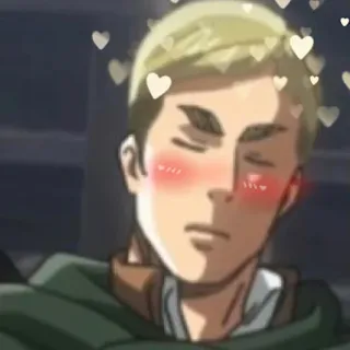 ❤️ Erwin Smith Attack on Titan Erwin Smith, Attack on Titan, Anime, Erröten, Herzen, Süß telegram sticker