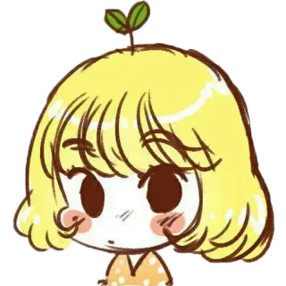 😳 мультик, девушка, милый, желтые волосы, росток, каваий, аниме telegram sticker