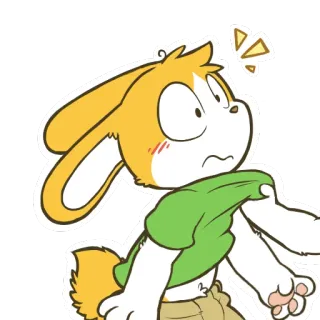 ❗ кролик, мультфильм, удивлен, анимация, милый whatsapp sticker
