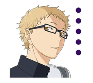 😒 Kei Tsukishima Haikyuu!! アニメ, ハイキュー, 月島蛍, バレーボール, キャラクター, 月島 telegram sticker