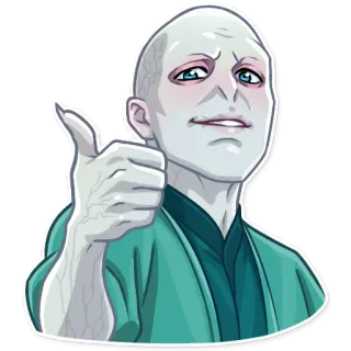 👍 Voldemort Harry Potter wizard, villain, magic, thumbs up, harry potter telegram sticker