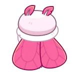 🍑 rose, papillon de nuit, dessin animé, mignon, animal, insecte whatsapp sticker