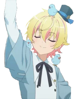 😏 Anime, Personaggio, Cartoni animati, Uccelli, Cappello, Carino, Capelli biondi whatsapp sticker