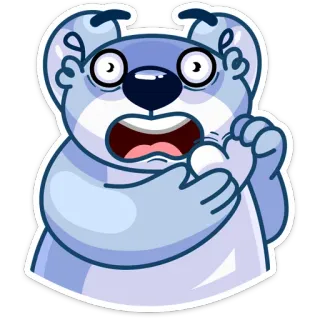 😳 Kartun, Binatang, Beruang, Lucu, Karakter, Terkejut, Takut whatsapp sticker