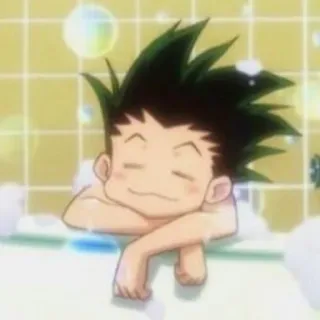 💦 Gon Freecss Hunter x Hunter Anime, Kind, Schaumbad, Cartoon, Entspannt telegram sticker