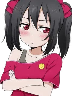 ✔ аниме, мультфильм, персонаж, девушка, выражение, дуться telegram sticker