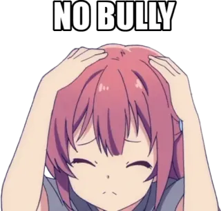 😖 NO BULLY anime, no bully, anti-bullying, girl, sad telegram sticker