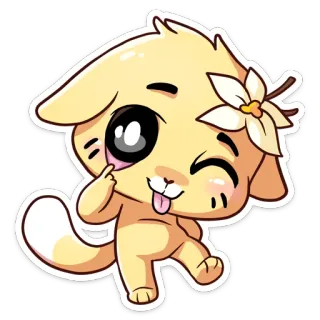 😜 carino, cane, cartoni animati, adesivo telegram sticker