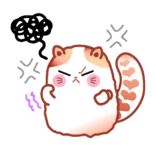 😠 zangado, gato, desenho animado, expressão, fofo, felino, adesivo telegram sticker
