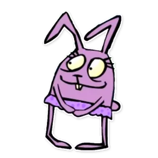 👧 desenho animado, coelho, animal, personagem, coelho, roxo, adesivo whatsapp sticker