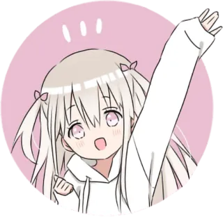 👋 anime, cartoon, girl, happy, cute, kawaii, illustration telegram sticker