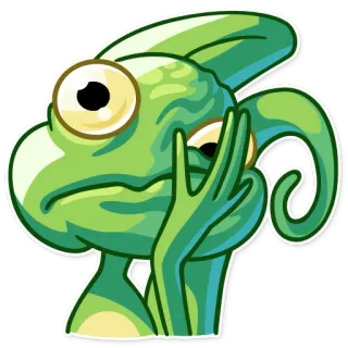 😳 chameleon, reptile, cartoon, animal, cute, sticker telegram sticker