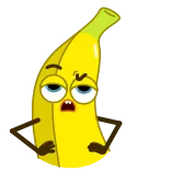 🤦‍♀️ банан, мультфильм, злой, фрукт, персонаж telegram sticker
