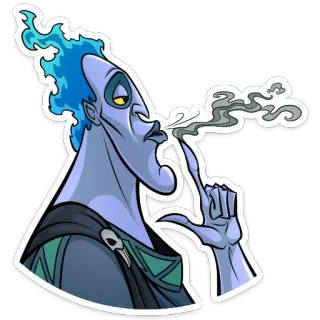 😗 Hades Hercules disney, villain, smoking, underworld, cartoon whatsapp sticker
