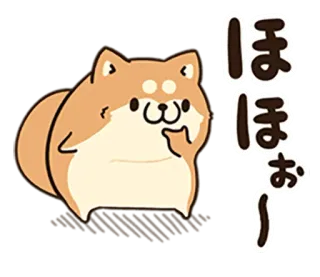 🐶 ほほぉ〜 Shiba Inu, Hund, süß, Tier, japanisch, Text, Ausdruck telegram sticker