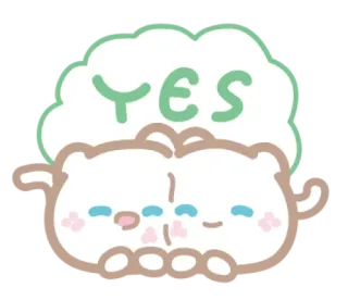 🍦 YES sí, lindo, afirmativo, dibujo animado, animal telegram sticker