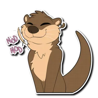 😁 NOD NOD otter, cartoon, animal, nod, cute telegram sticker