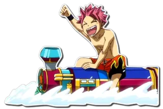 😆 Natsu Dragneel Fairy Tail anime, cartoon, character, Natsu, Fairy Tail telegram sticker